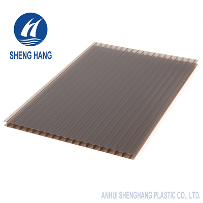 A folha 10mm de bronze do policarbonato de UL94 V0 6mm Twinwall coloriu