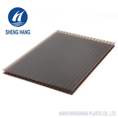 do verde 4mm gêmeo da folha do policarbonato da parede de 5800mm impacto de Brown anti