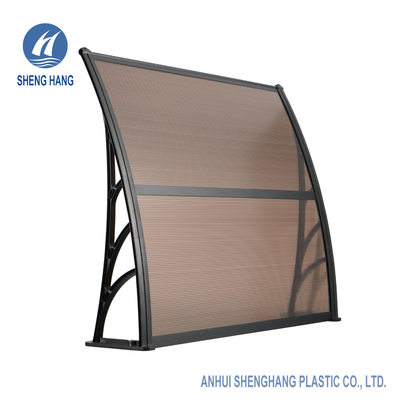 Toldo plástico 3.3*3.9ft Brown do policarbonato exterior padrão da janela da porta