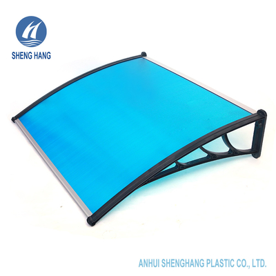 Abrigo de Eco Sun do risco da folha plástica azul do toldo do policarbonato da porta exterior anti