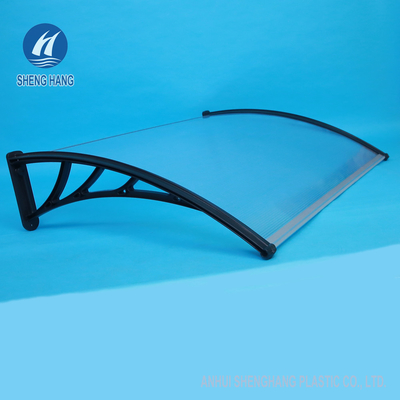 toldos plásticos Front Door Scratch Proof do policarbonato preto durável de 1.5m