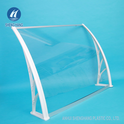 Resistência UV transparente Impactproof do dossel 700mm do toldo da porta da janela do patamar do policarbonato