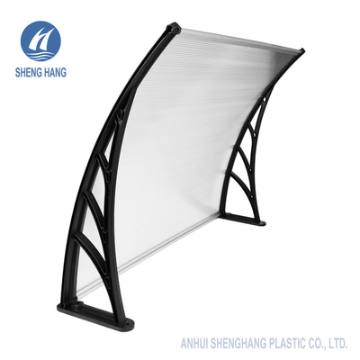 Sunshield curvou o revestimento UV plástico do toldo 5mm do policarbonato