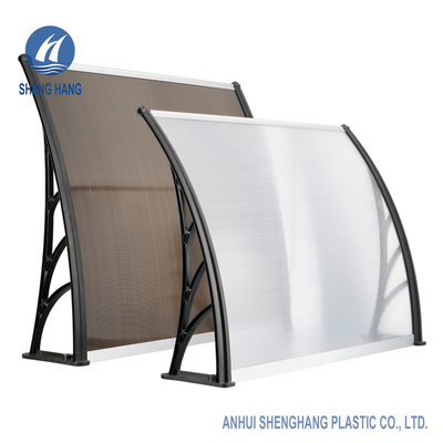 Sunshield curvou o revestimento UV plástico do toldo 5mm do policarbonato
