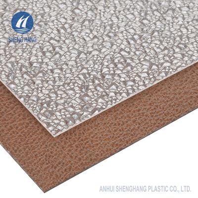 Diamond Embossed Polycarbonate Sheet verde alaranjado 3mm impermeáveis
