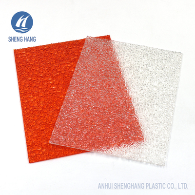 Diamond Embossed Polycarbonate Sheet verde alaranjado 3mm impermeáveis