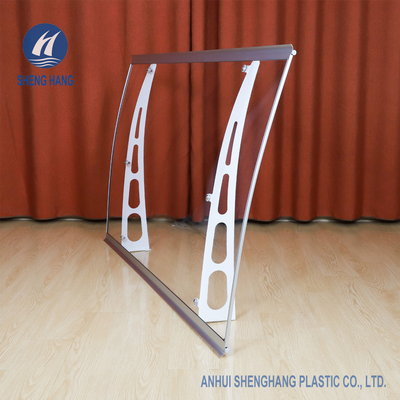 Dossel poli contínuo impermeável 4.6ft×3ft do carbonato com suportes Eco do metal